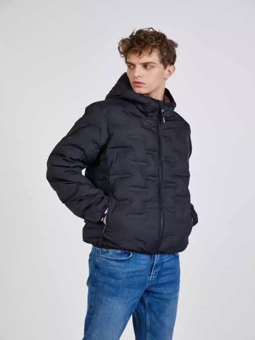 Muška prošivena zimska jakna s kapuljačom Replay