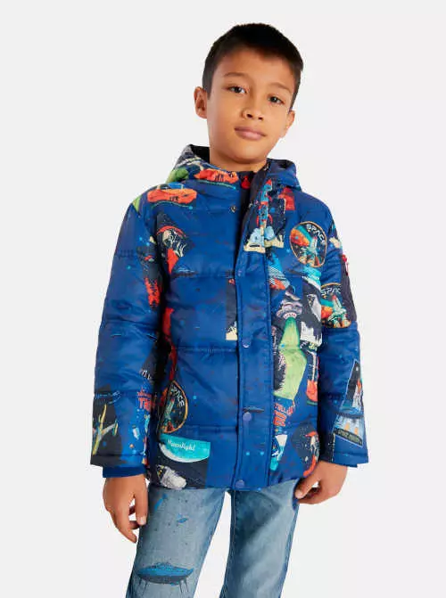 Plava dječačka jakna Desigual Atlantico s printom