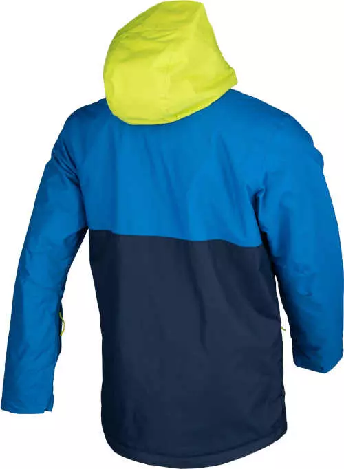 Plavo-žuta skijaška jakna s kapuljačom