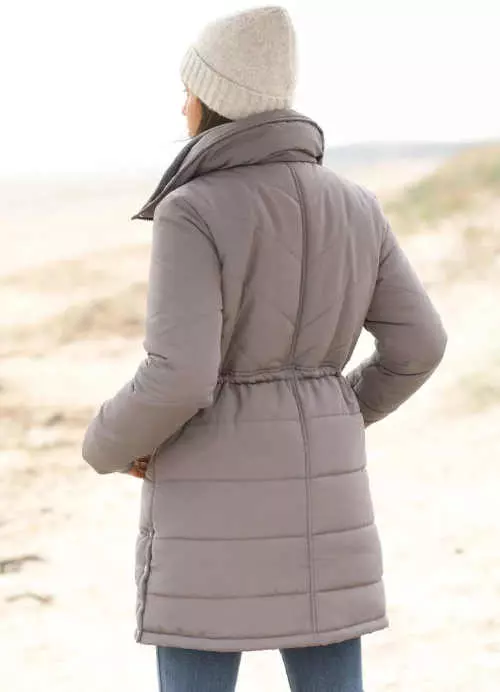 Siva produžena zimska jakna