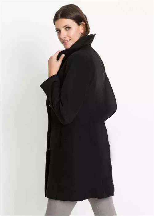 Ženski crni elegantni kaput