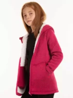 Moderna jakna za djevojčice s kapuljačom i plišanom postavom