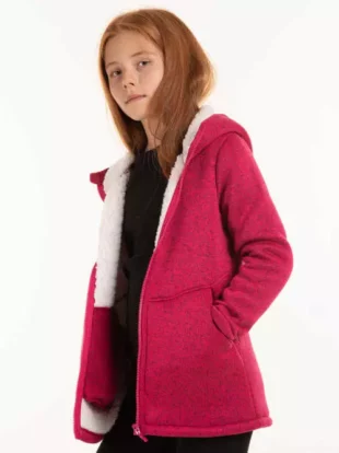 Moderna jakna za djevojčice s kapuljačom i plišanom postavom