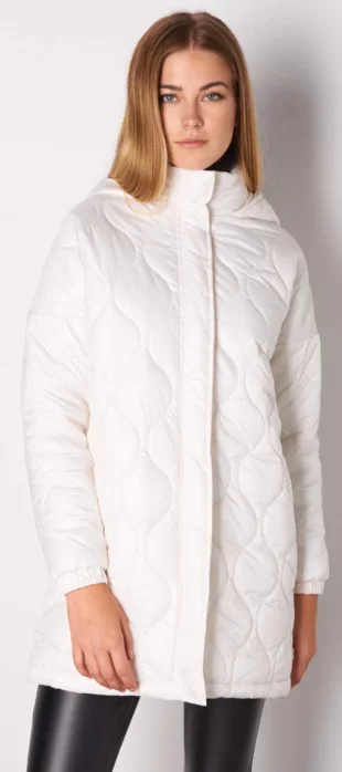 Jeftina bijela prošivena ženska zimska jakna