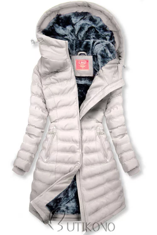 Ženska bijela izolirana prošivena zimska jakna jeftina
