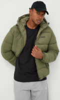 Muška zelena prošivena zimska jakna s kapuljačom Napapijri