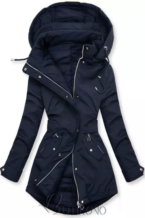 Reverzibilna ženska jakna s kapuljačom u produženoj dužini